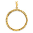 1 oz $50 American Buffalo Prong Set Twisted Rope Coin Bezel in 14k Yellow Gold