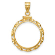 1/10 oz Cat Screw Top Twisted Ribbon Coin Bezel in 14k Yellow Gold