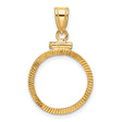 1/10 oz $5 American Buffalo Screw Top Diamond-Cut Faceted Coin Bezel in 14k Yellow Gold