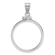 1/4 oz $10 American Buffalo Screw Top Reeded Border Coin Bezel in 14k White Gold