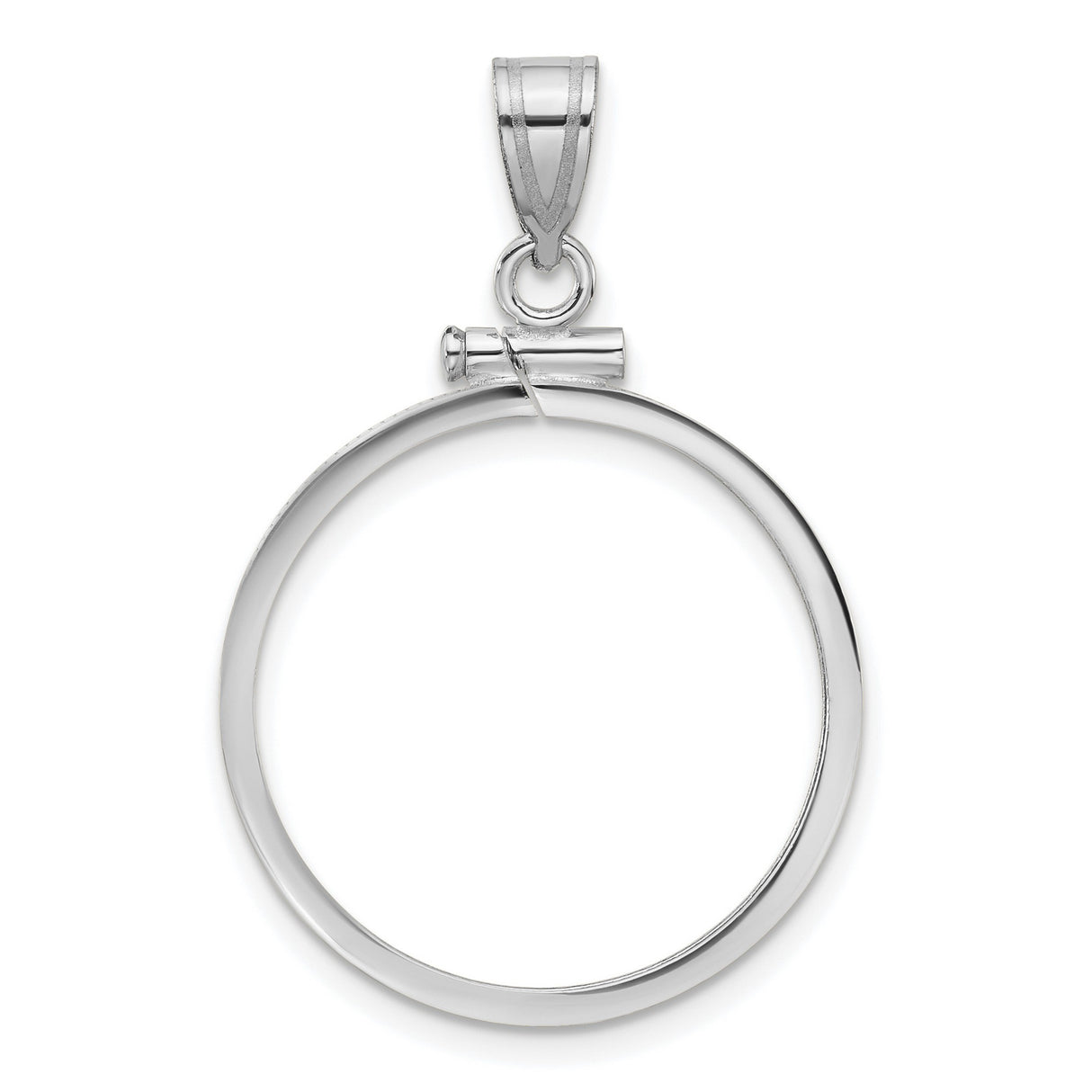 1/4 oz $10 American Buffalo Screw Top Reeded Border Coin Bezel in 14k White Gold