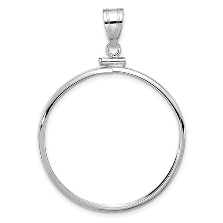 1 oz Krugerrand Screw Top Reeded Border Coin Bezel in 14k White Gold