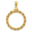 1/4 oz $10 American Eagle Screw Top Knotted Rope Coin Bezel in 14k Yellow Gold