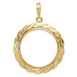 1/4 oz $10 American Eagle Screw Top Braided Coin Bezel in 14k Yellow Gold