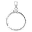 1/4 oz $10 American Buffalo Screw Top Diamond-Cut Faceted Coin Bezel in 14k White Gold