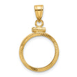 1/10 oz 15 Australian Kangaroo Screw Top Diamond-Cut Faceted Coin Bezel in 14k Yellow Gold