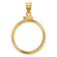 1/4 oz $10 American Eagle Screw Top Diamond-Cut Faceted Coin Bezel in 14k Yellow Gold