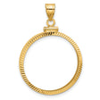 1/2 oz $20 Maple Leaf Screw Top Diamond-Cut Faceted Coin Bezel in 14k Yellow Gold