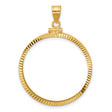 1/2 oz Cat Screw Top Diamond-Cut Faceted Coin Bezel in 14k Yellow Gold