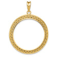 1/2 oz Cat Prong Set Encased Rope Coin Bezel in 14k Yellow Gold