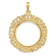 1/4 oz $10 American Buffalo Prong Set Victorian Coin Bezel in 14k Yellow Gold