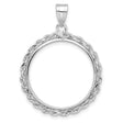 1/4 oz $10 American Buffalo Prong Set Knotted Rope Coin Bezel in 14k White Gold