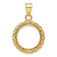  Cat Prong Set Rope Knot Coin Bezel in 14k Yellow Gold