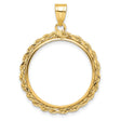 1/4 oz $10 American Buffalo Prong Set Knotted Rope Coin Bezel in 14k Yellow Gold