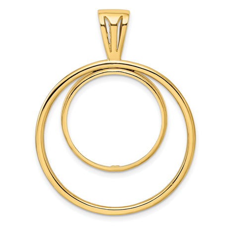 1/4 oz 25 Australian Nugget Prong Set Dual Circle Coin Bezel in 14k Yellow Gold