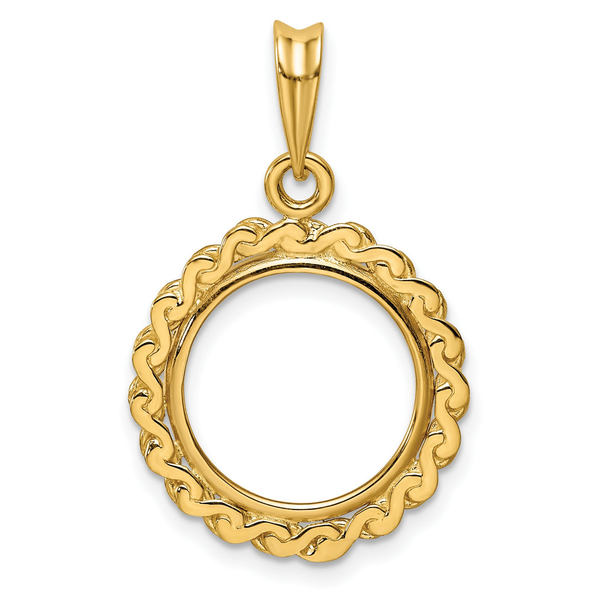 1/20 oz 5 Australian Nugget Prong Set Chain Style Coin Bezel in 14k Yellow Gold