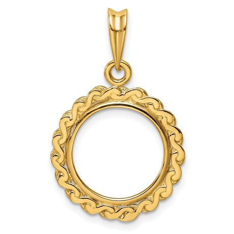 1/20 oz Panda Prong Set Chain Style Coin Bezel in 14k Yellow Gold