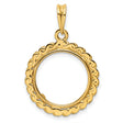 1/10 oz $5 Maple Leaf Prong Set Chain Style Coin Bezel in 14k Yellow Gold