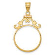 1/4 oz $10 Maple Leaf Screw Top French Style Coin Bezel in 14k Yellow Gold