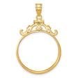 1/2 oz $20 Maple Leaf Screw Top French Style Coin Bezel in 14k Yellow Gold