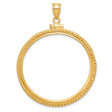 1 oz $50 American Buffalo Screw Top Foxtail Chain Coin Bezel in 14k Yellow Gold