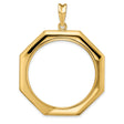 1 oz Cat Prong Set Octagonal Coin Bezel in 14k Yellow Gold