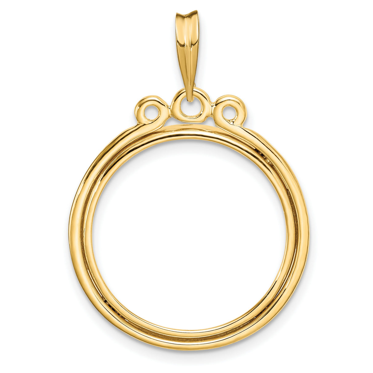 1/4 oz 25 Australian Kangaroo Prong Set Circle Top Coin Bezel in 14k Yellow Gold