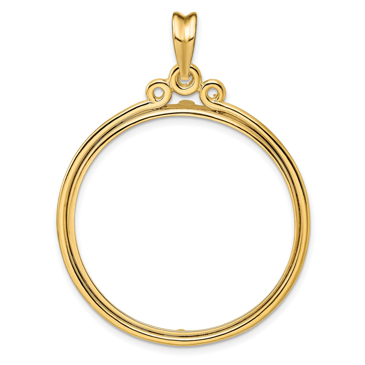 1 oz $50 American Buffalo Prong Set Circle Top Coin Bezel in 14k Yellow Gold