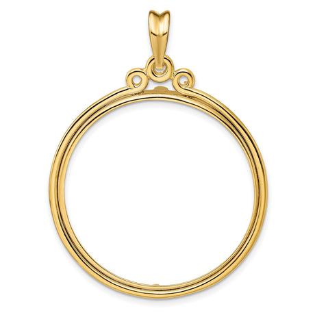 1 oz $50 American Buffalo Prong Set Circle Top Coin Bezel in 14k Yellow Gold