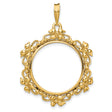 1/4 oz $10 American Buffalo Prong Set Flower Blossom Coin Bezel in 14k Yellow Gold