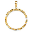 1/2 oz Cat Prong Set Folded Ribbon Coin Bezel in 14k Yellow Gold