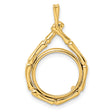  Cat Prong Set Bone Tear Coin Bezel in 14k Yellow Gold