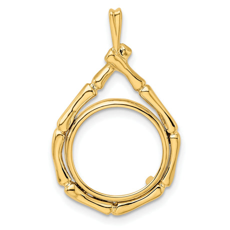  Cat Prong Set Bone Tear Coin Bezel in 14k Yellow Gold