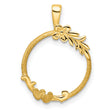  Cat Prong Set Flower Coin Bezel in 14k Yellow Gold