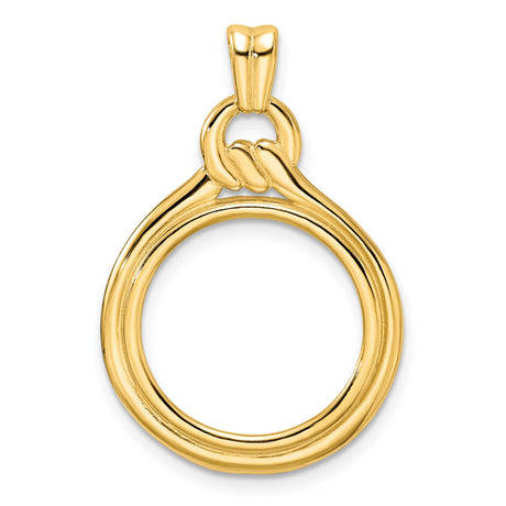 1/10 oz 15 Australian Nugget Prong Set Loop and Knot Coin Bezel in 14k Yellow Gold