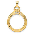 1/10 oz $5 American Buffalo Prong Set Loop and Knot Coin Bezel in 14k Yellow Gold