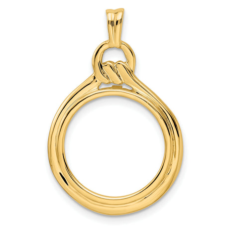 1/10 oz Krugerrand Prong Set Loop and Knot Coin Bezel in 14k Yellow Gold
