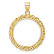 1/4 oz $10 American Buffalo Prong Set Diamond-Cut Ribbon Twist Coin Bezel in 14k Yellow Gold