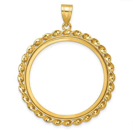 1 oz Krugerrand Prong Set Twisted Ribbon Coin Bezel in 14k Yellow Gold