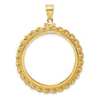 1 oz Cat Screw Top Wide Twisted Wire Coin Bezel in 14k Yellow Gold