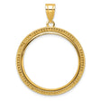 1/2 oz $25 American Buffalo Prong Set Beaded Coin Bezel in 14k Yellow Gold