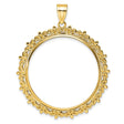 1 oz $50 American Buffalo Prong Set Fancy Scroll Coin Bezel in 14k Yellow Gold