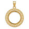 1/10 oz Krugerrand Prong Set Hearts and Rope Coin Bezel in 14k Yellow Gold