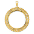 1 oz Krugerrand Prong Set Hearts and Rope Coin Bezel in 14k Yellow Gold