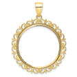 1/2 oz $25 American Buffalo Prong Set Diamond-Cut Ornate Border Coin Bezel in 14k Yellow Gold