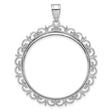 1 oz $50 American Buffalo Prong Set Ornate Border Coin Bezel in 14k White Gold