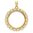 1/4 oz $10 American Buffalo Prong Set Ornate Border Coin Bezel in 14k Yellow Gold