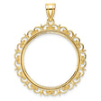 1/2 oz $25 American Buffalo Prong Set Ornate Border Coin Bezel in 14k Yellow Gold