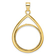 1/4 oz $10 American Eagle Prong Set Diamond-Cut Teardrop Coin Bezel in 14k Yellow Gold