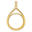 1/2 oz $25 American Buffalo Prong Set Diamond-Cut Teardrop Coin Bezel in 14k Yellow Gold